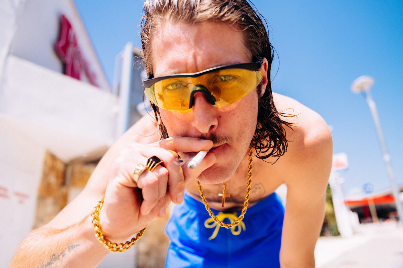 mens blue swim trunks
